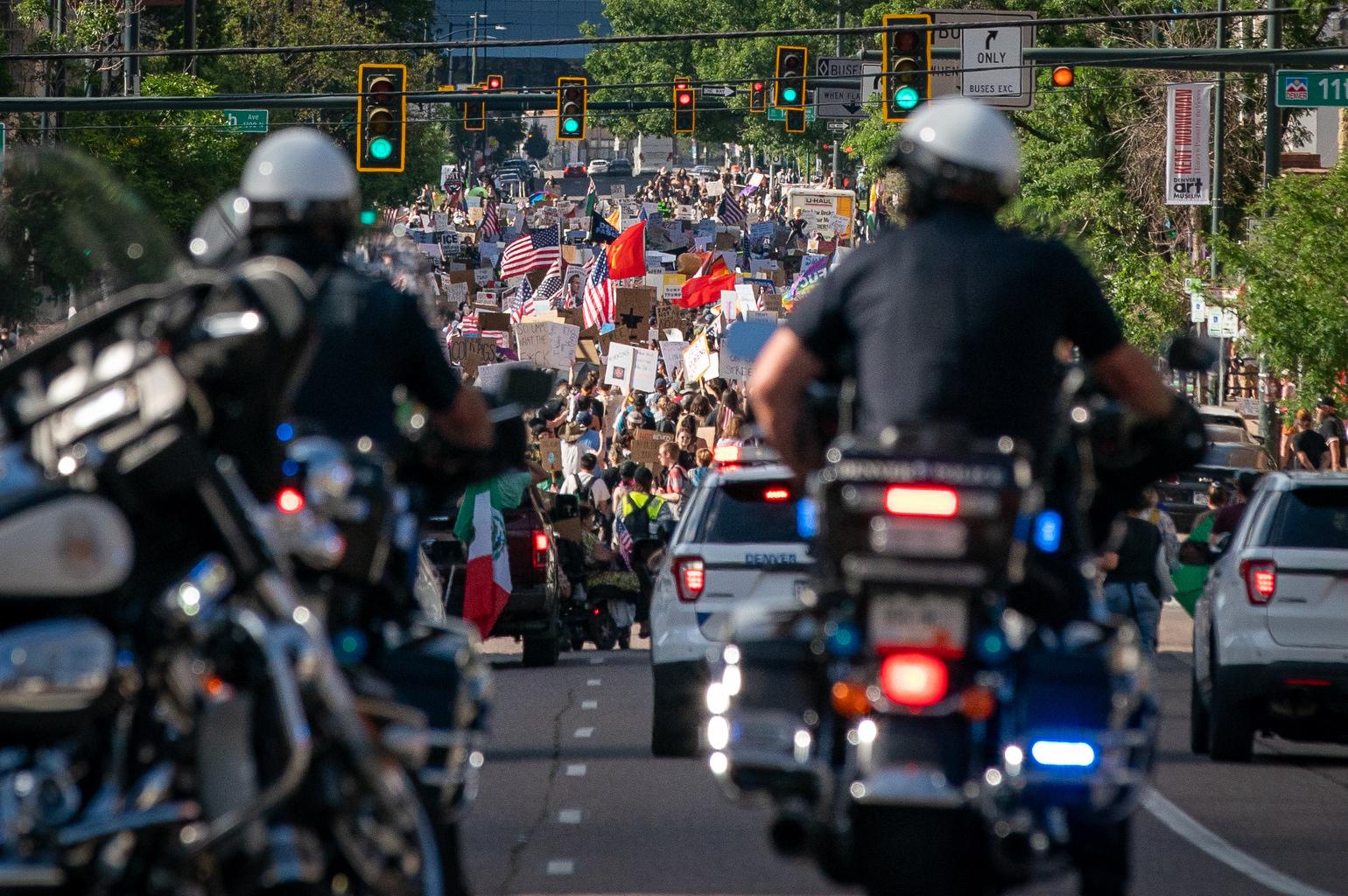 Denver Police kept their distance from No Kings protesters