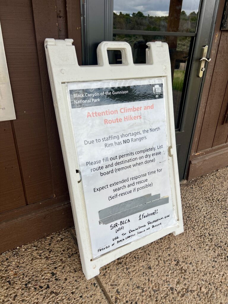A sign in Black Canyon