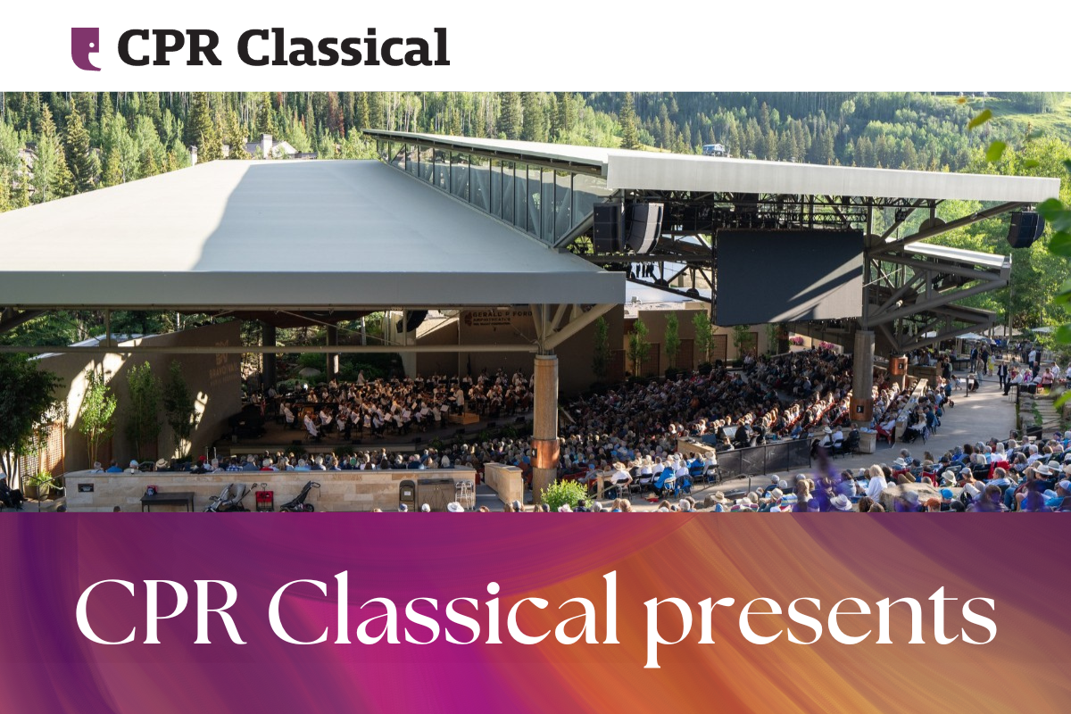 Concert goers sitting on the lawn and in the pavillion at Ford Ampitheater in Vail.