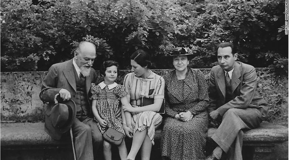 Laemmle family on a bench in Germany