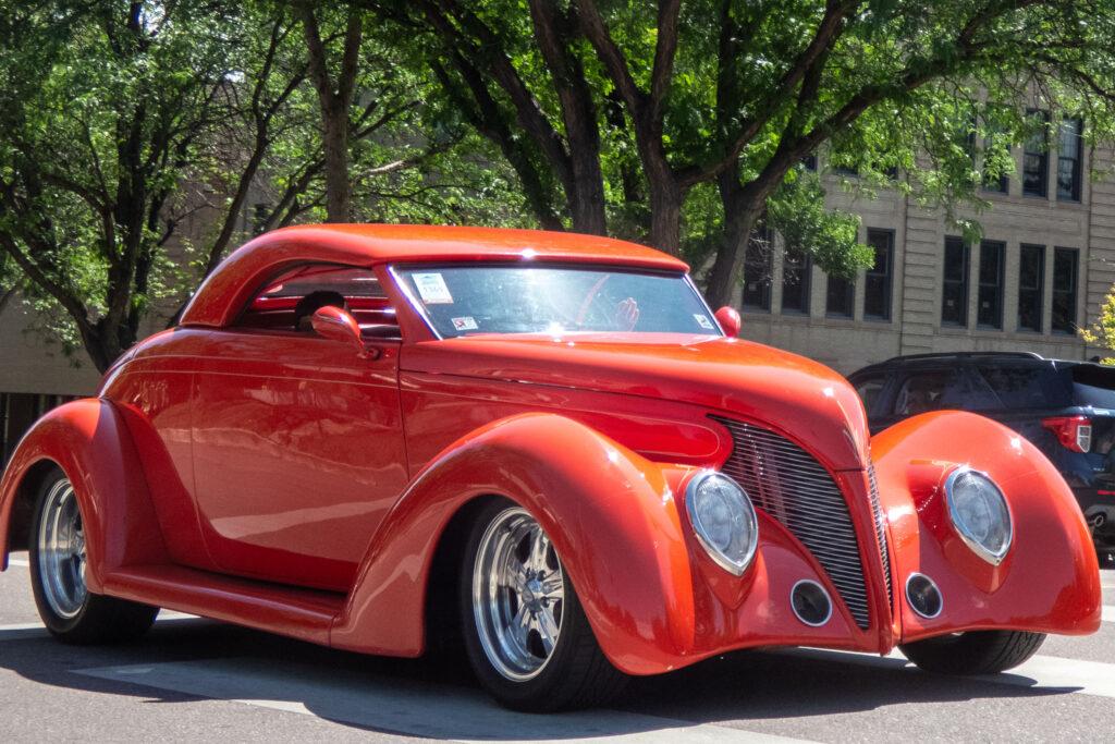 brightly colored automobile