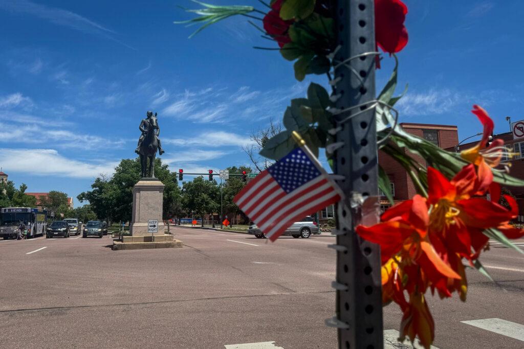 A statue of Colorado Springs’ founder on a horse sits smack in the middle of Nevada and Platte Avenues downtown.