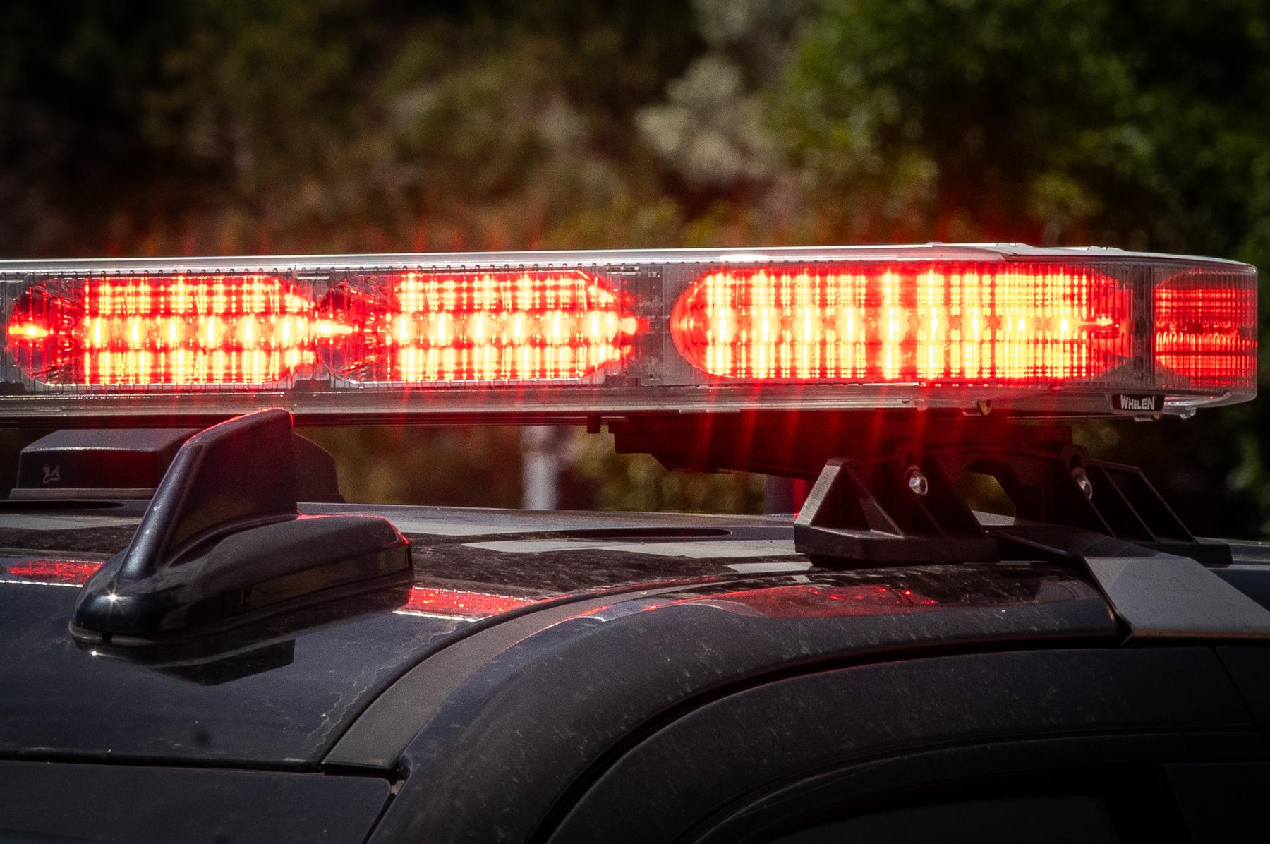 Emergency lights on a police SUV