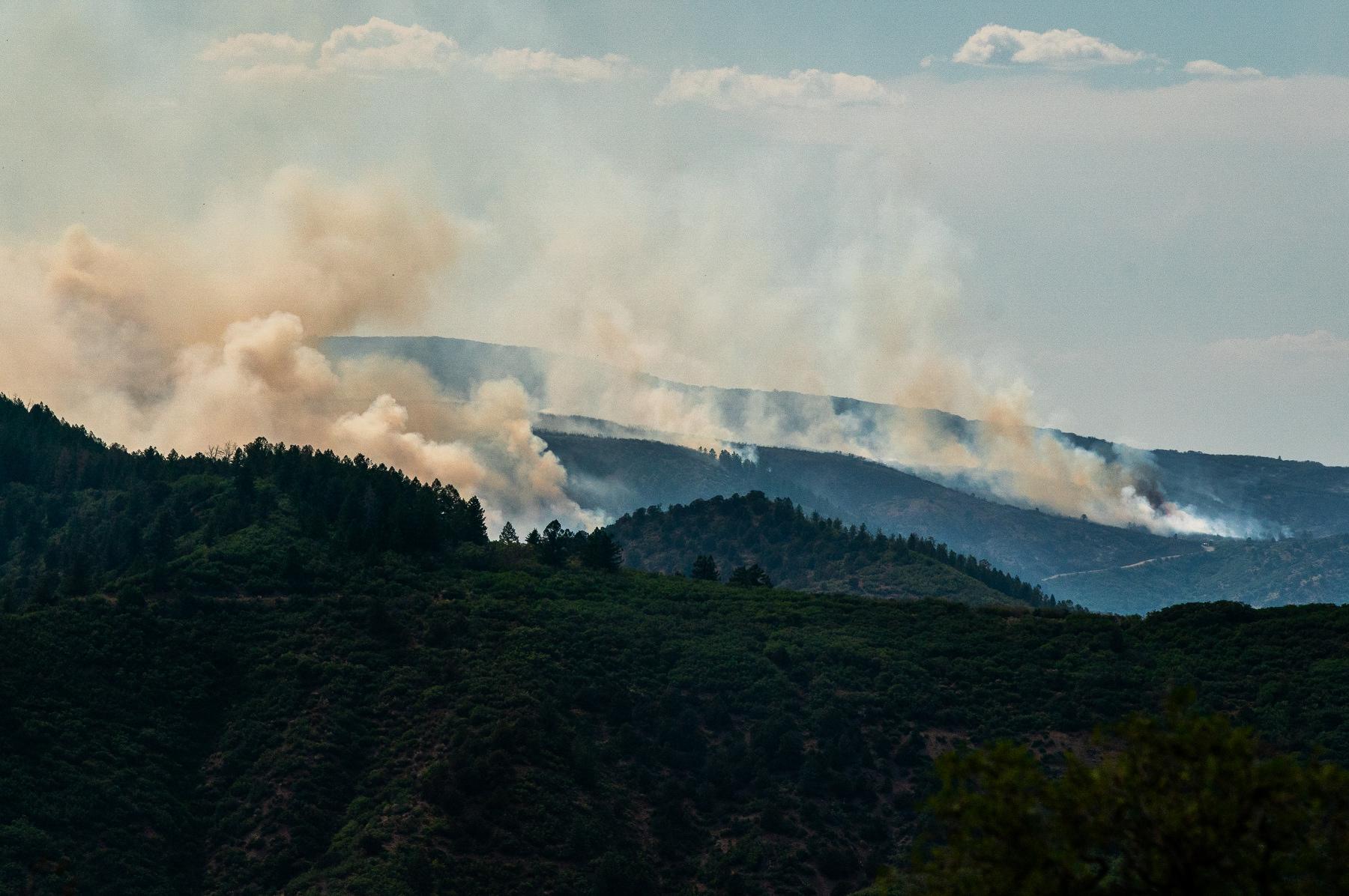 Smoke from the Black Canyon South Rim Wildfire