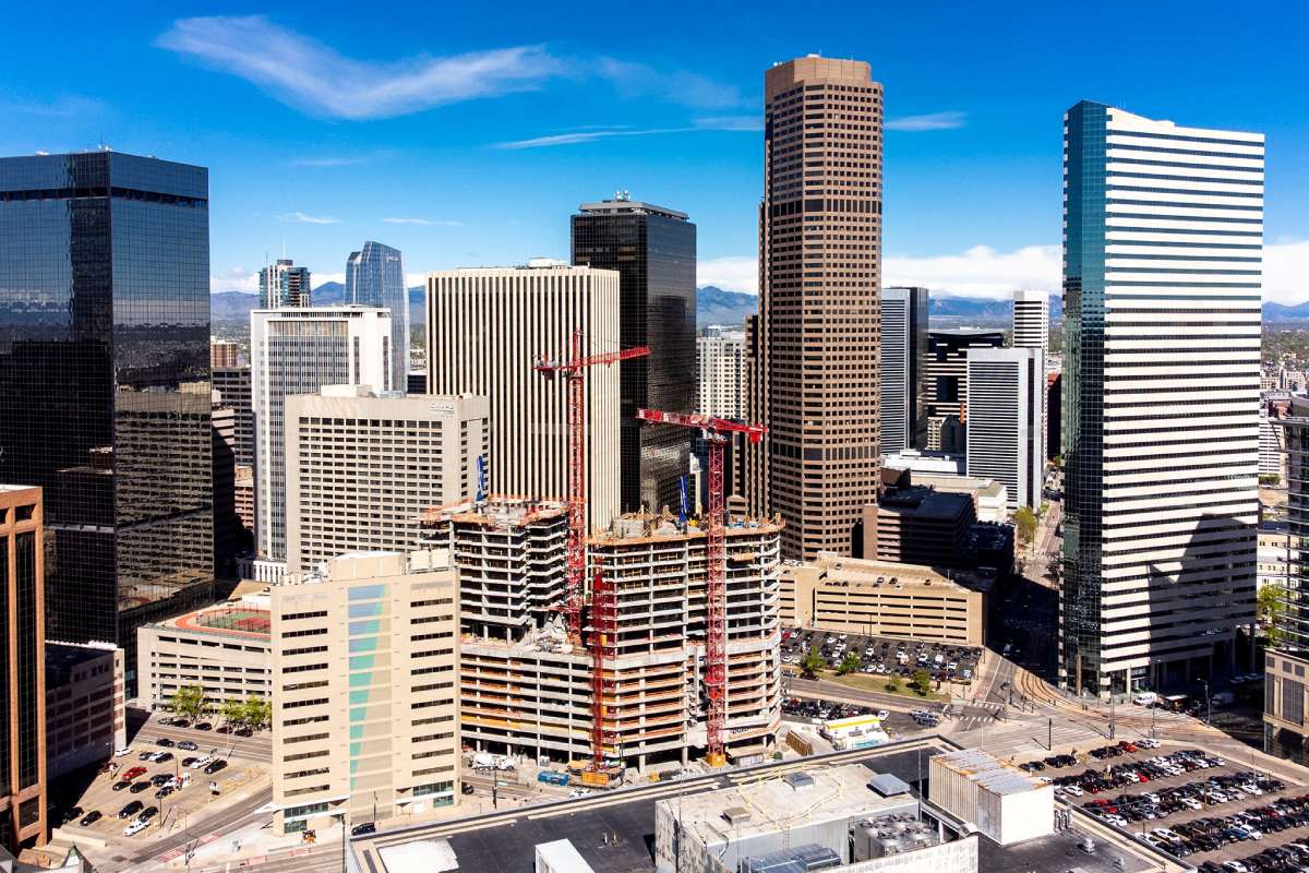 skyline of buildings in Denver