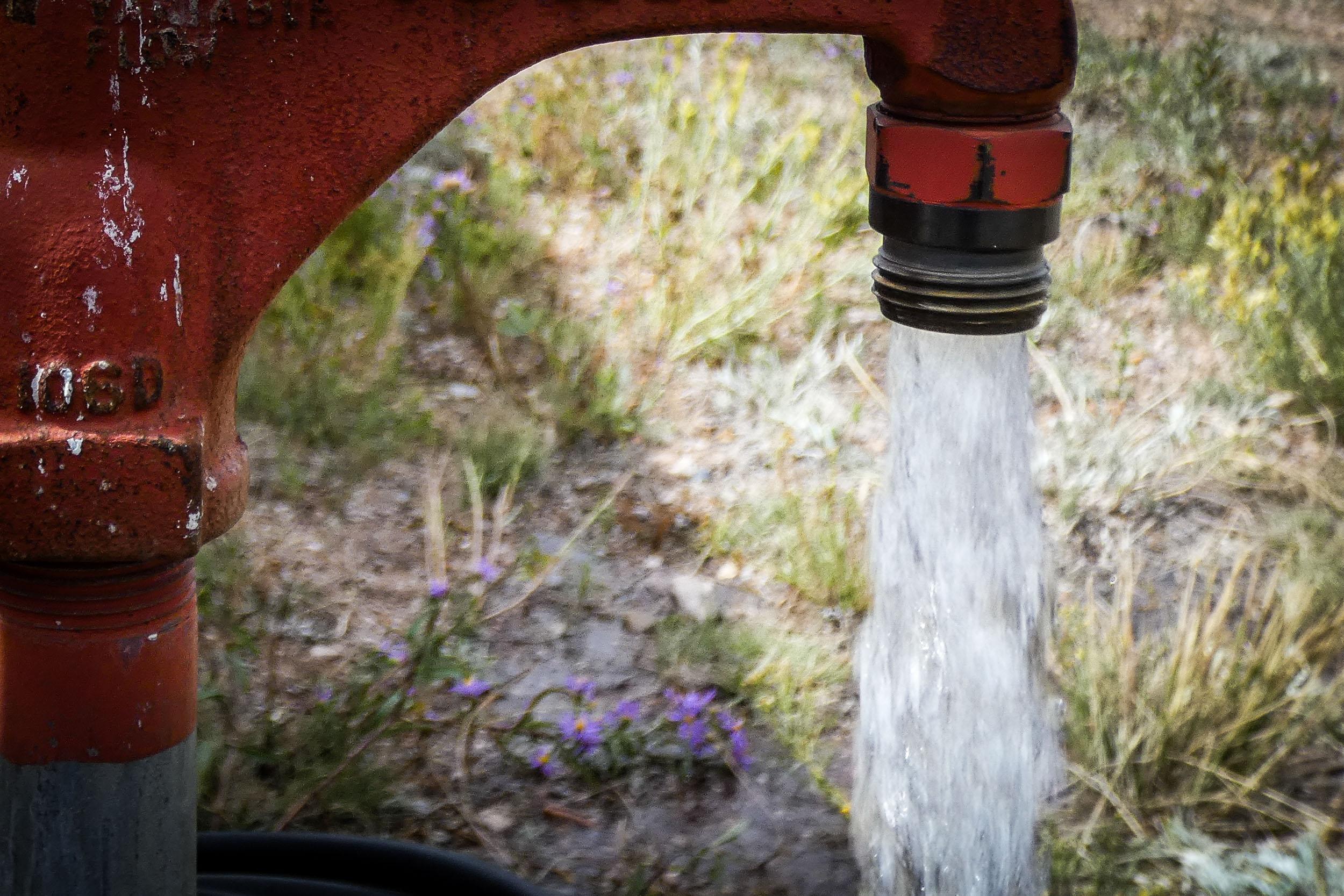 a freestanding outdoor tap