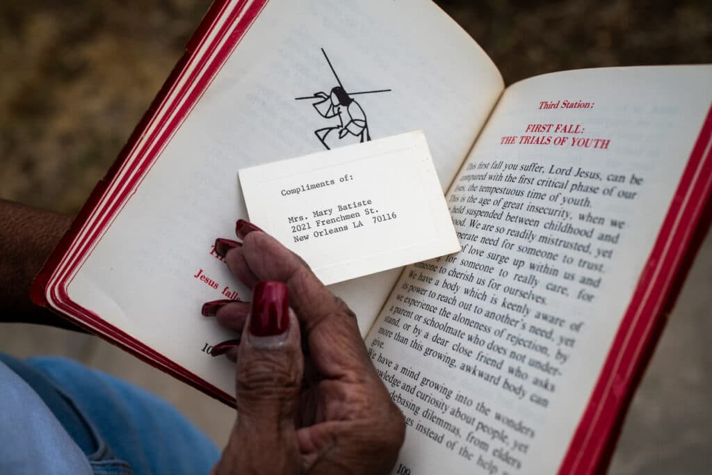 Mercedes Toregano holds “The Everyday Prayer Book”