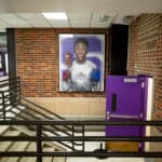 A portrait of Davarie Armstrong inside South High School, where he played football. Aug. 8, 2024.