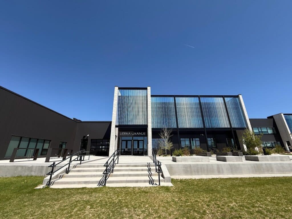 The exterior of the Siera Grande School.