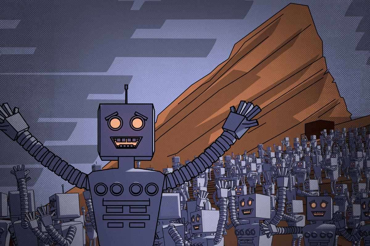 an animation of robots