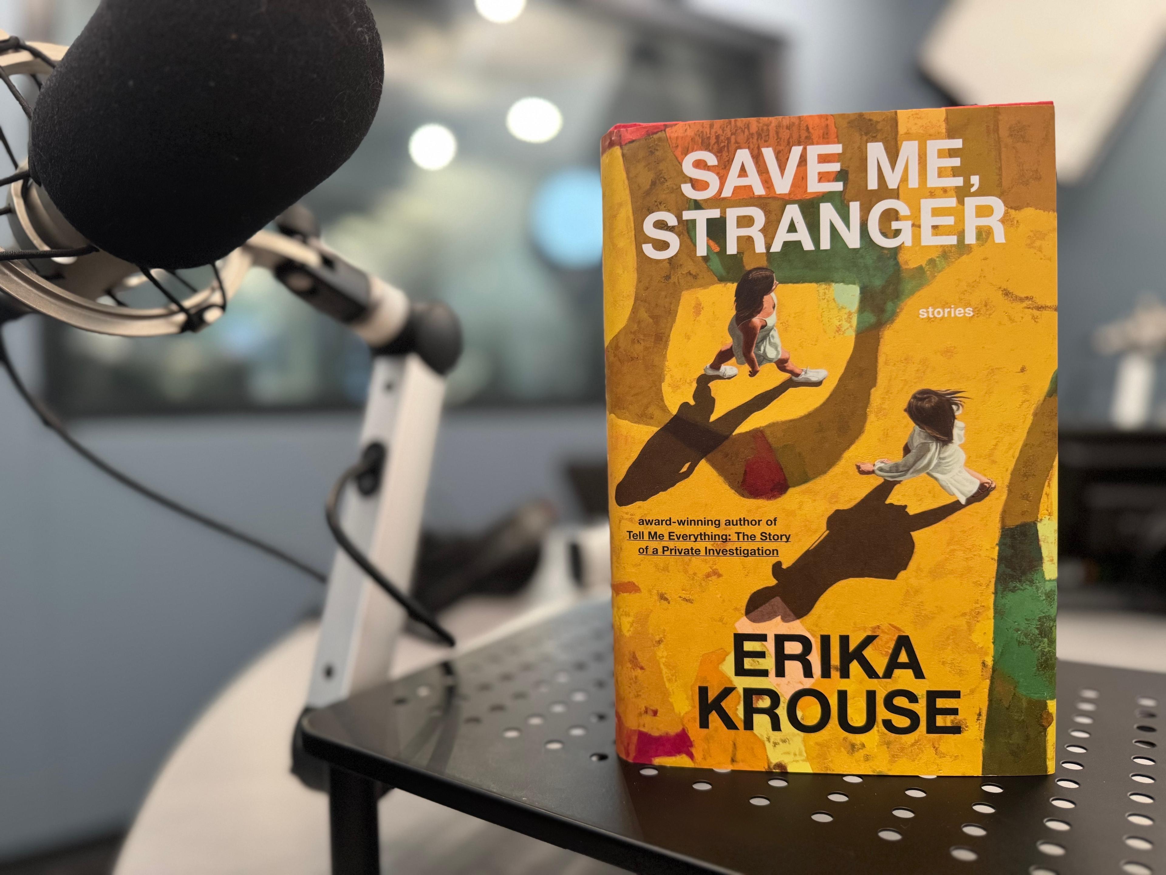 A copy of "Save Me, Stranger" sits in the Colorado Matters studio September 3, 2025.