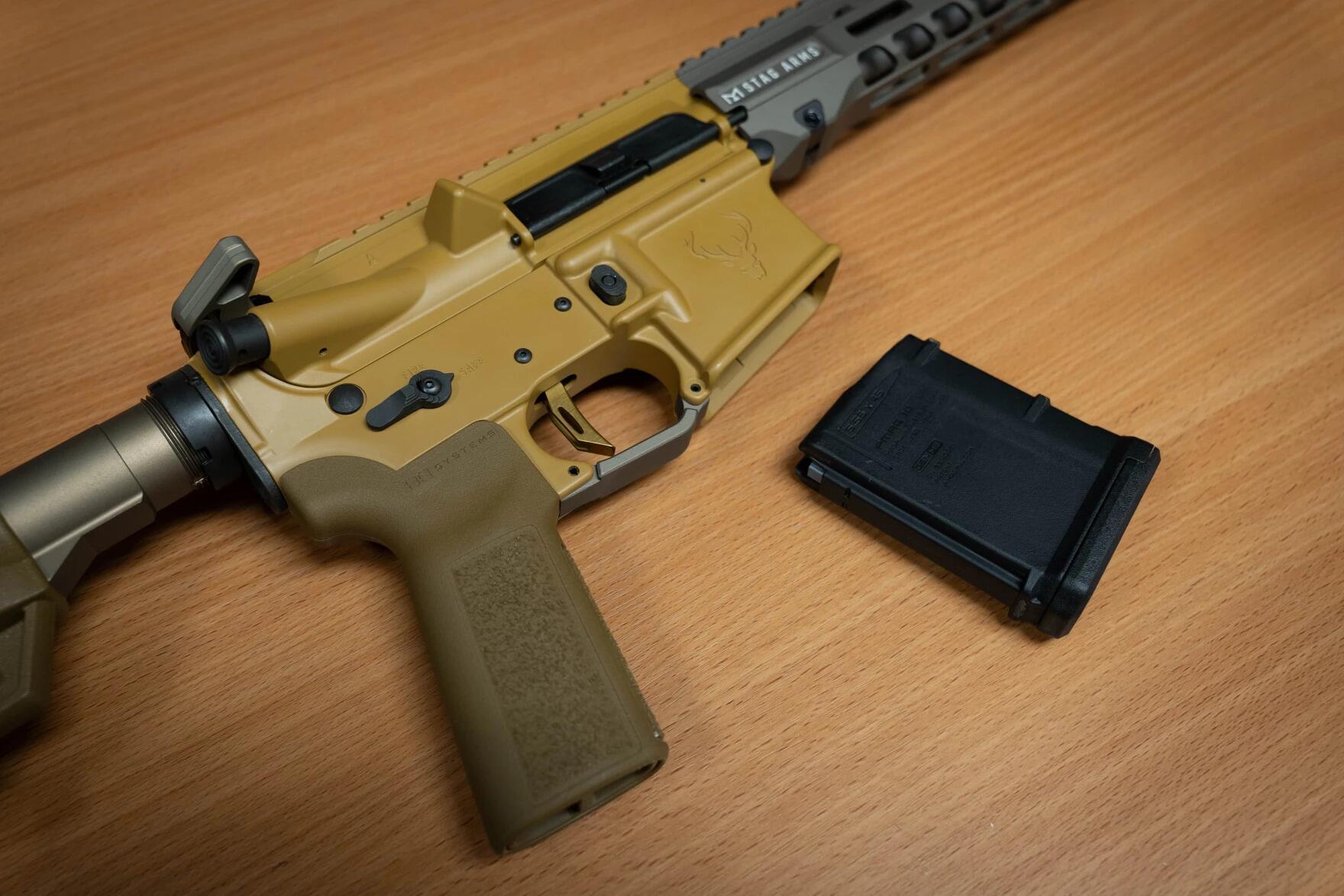 A 10-round magazine from an AR-15 semiautomatic rifle at Bristlecone Shooting, Training and Retail Center in Lakewood. Senate Bill 25-003 will make it illegal in Colorado to buy a wide range of guns without completing hours of safety training and getting a permit.