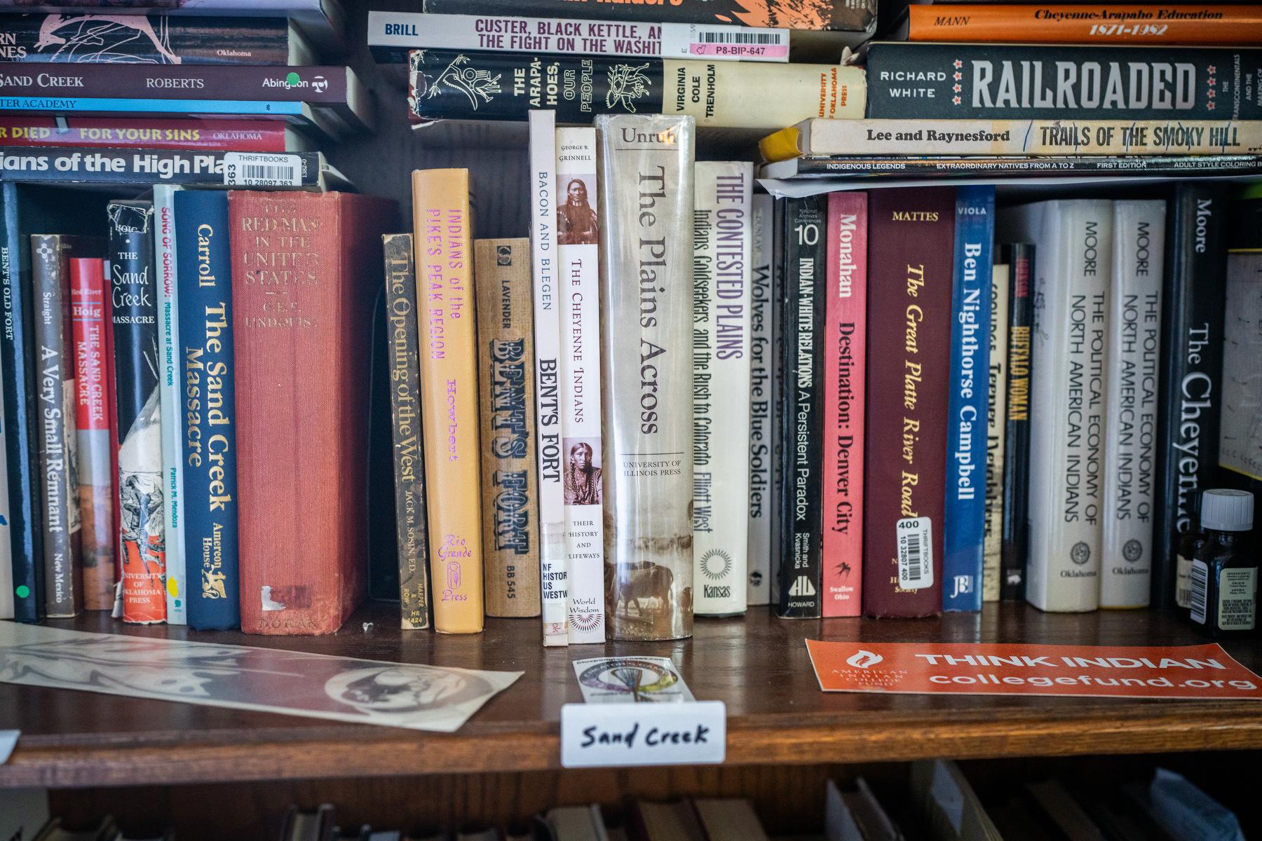 Some of the thousands of books shelved in Rick Williams’s Broomfield, Colorado, home office