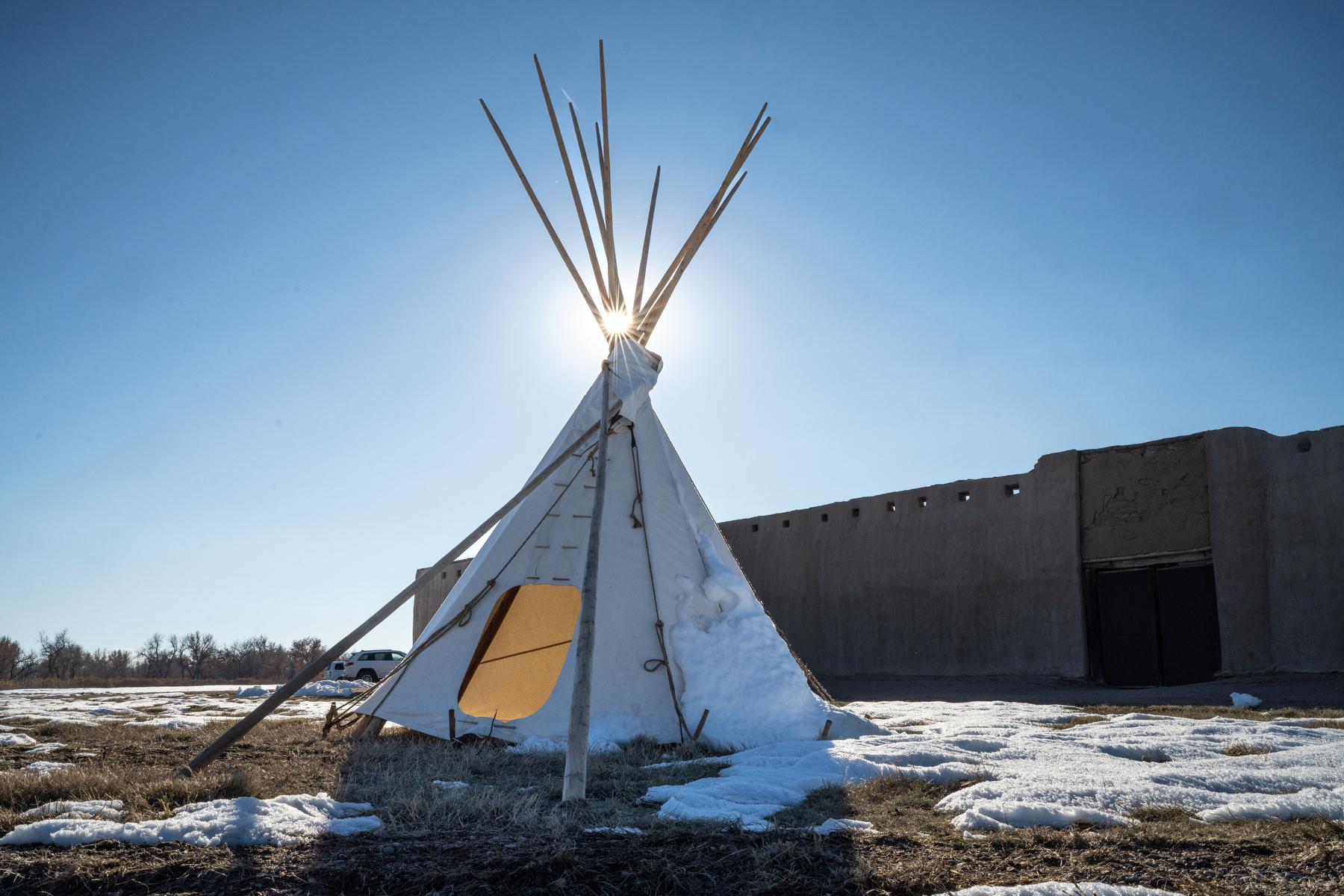 A teepee outside Bent’s Old Fort National Historic Site.