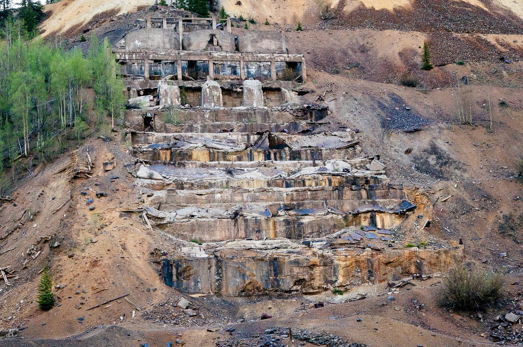 The abandoned remains of the Sunnyside Mill in the San Juan Mountains