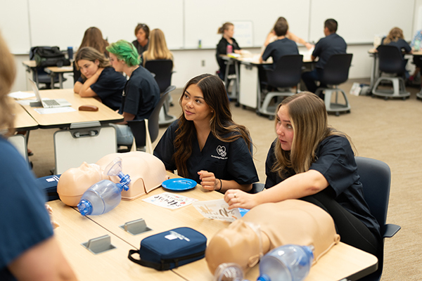 Nursing student Liz Hatch in class at Fort Lewis College
