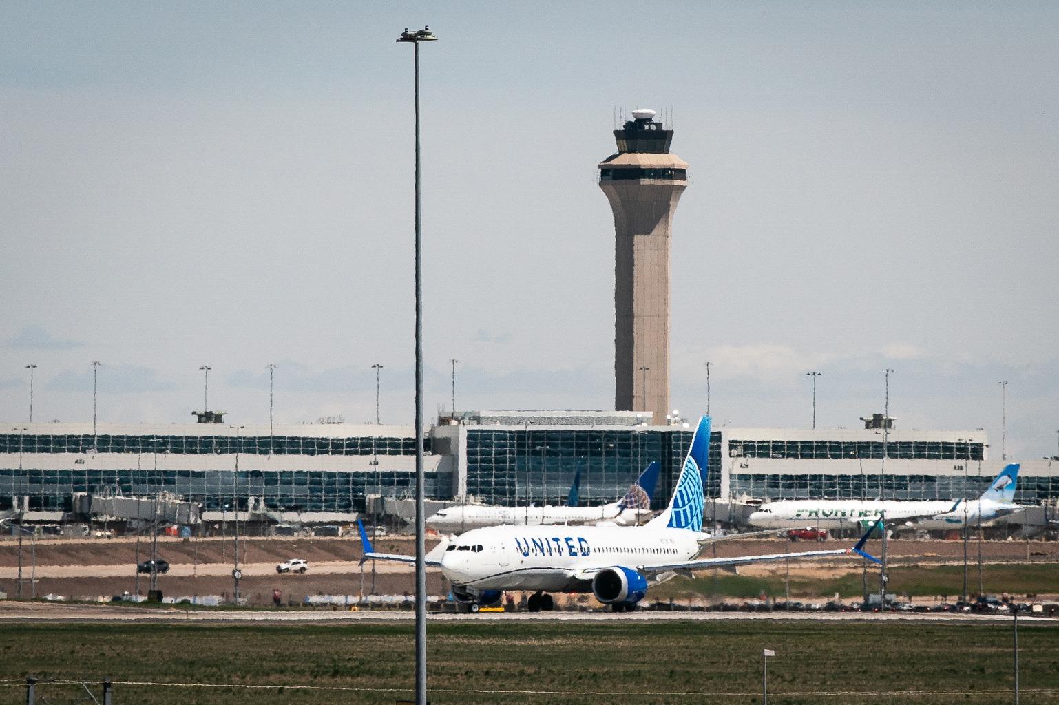United Airlines Jets Taxi at Denver International Airport