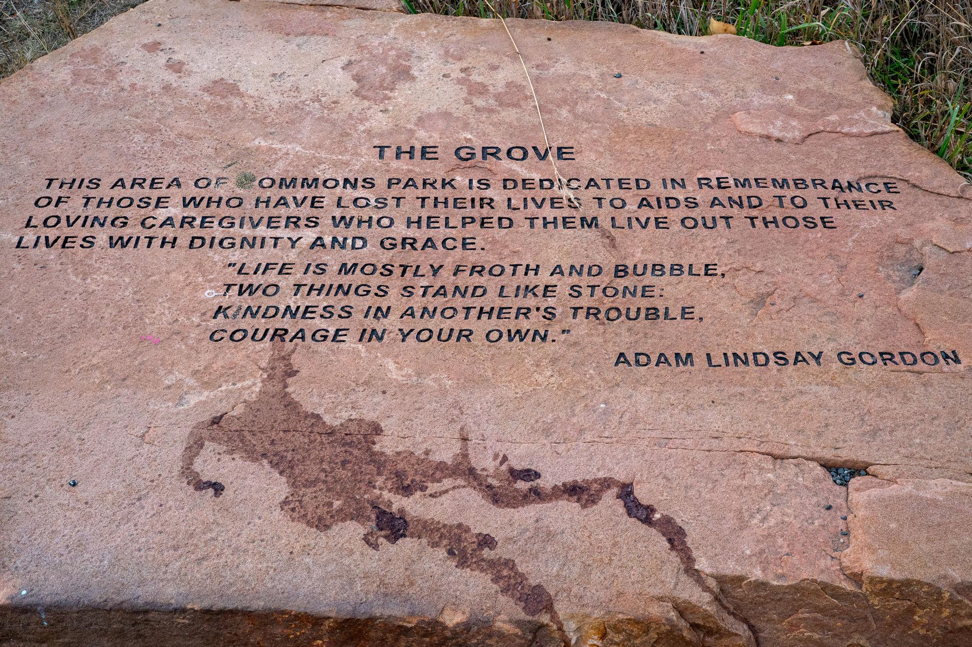 COMMONS PARK AIDS MEMORIAL