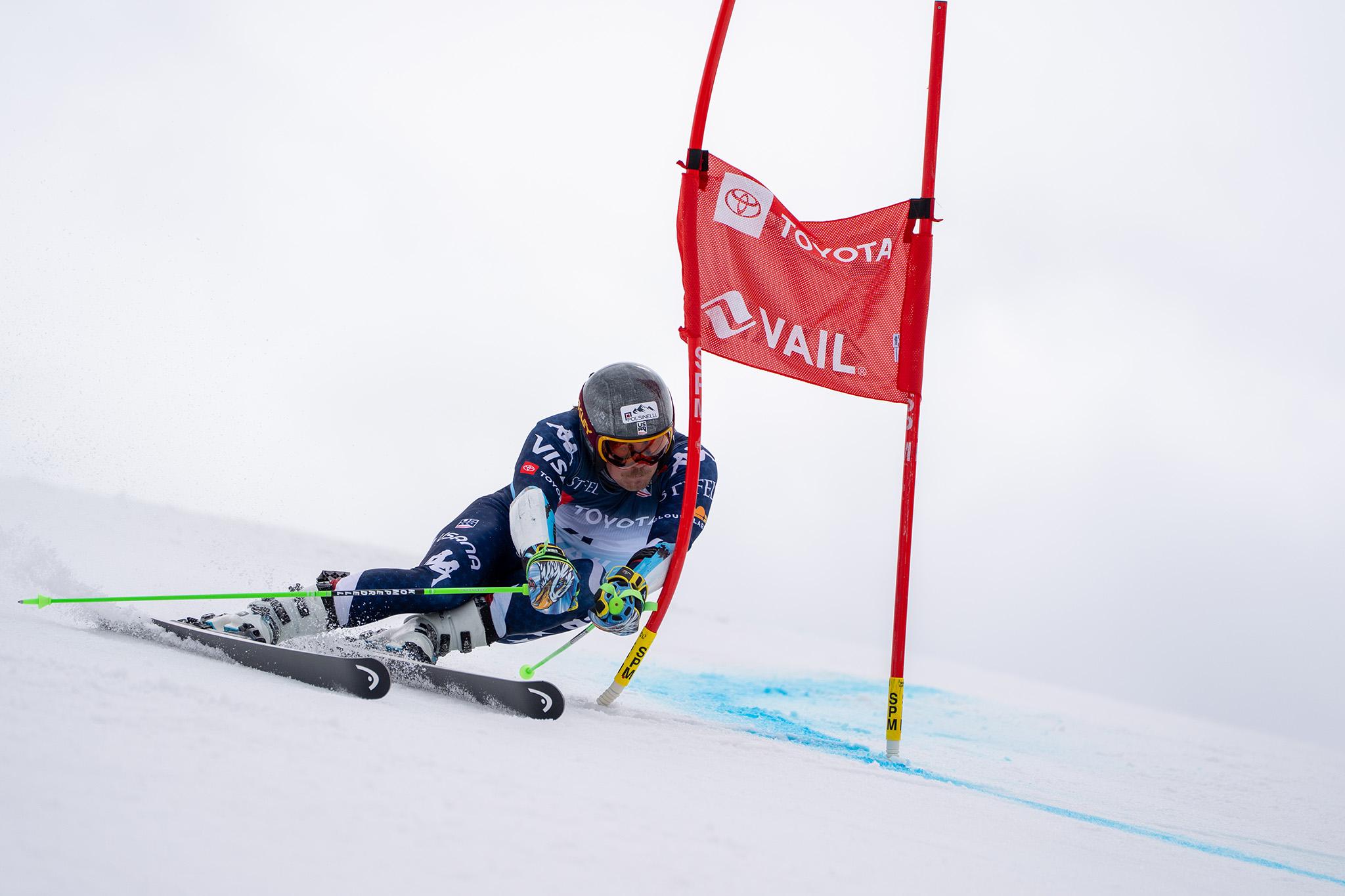 Bridger Gile turns a gate during a training session at Copper Mountain.