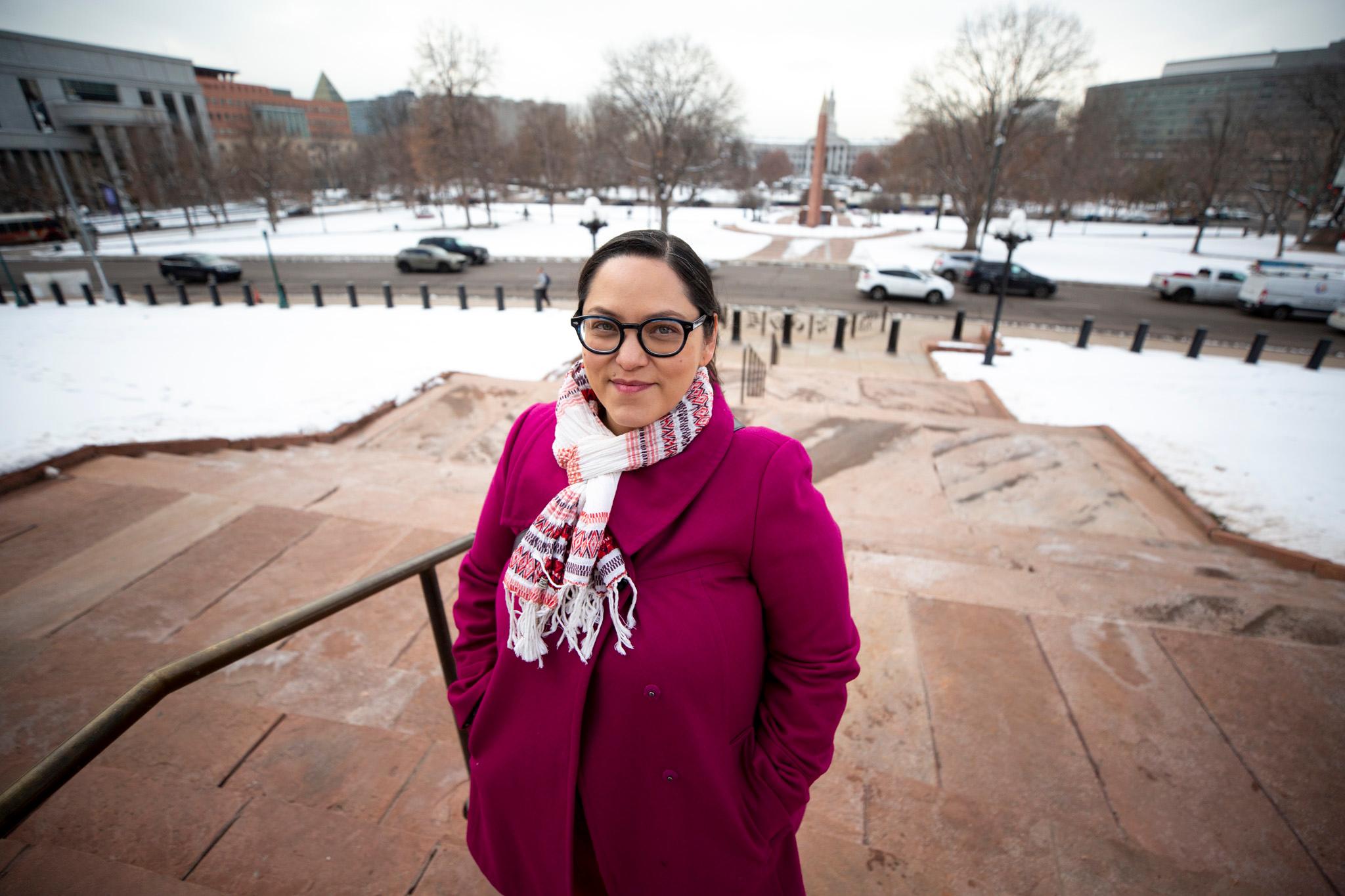 State Sen. Julie Gonzales stands on the Captiol&#039;s west steps. Dec. 5, 2025.