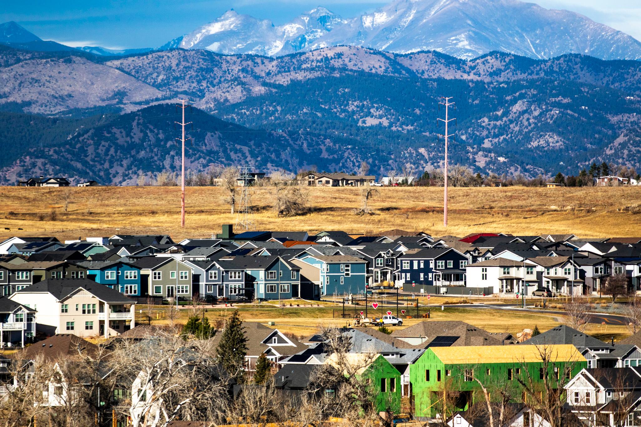 Utility lines loom over Superior on a windy day. Dec. 17, 2025.
