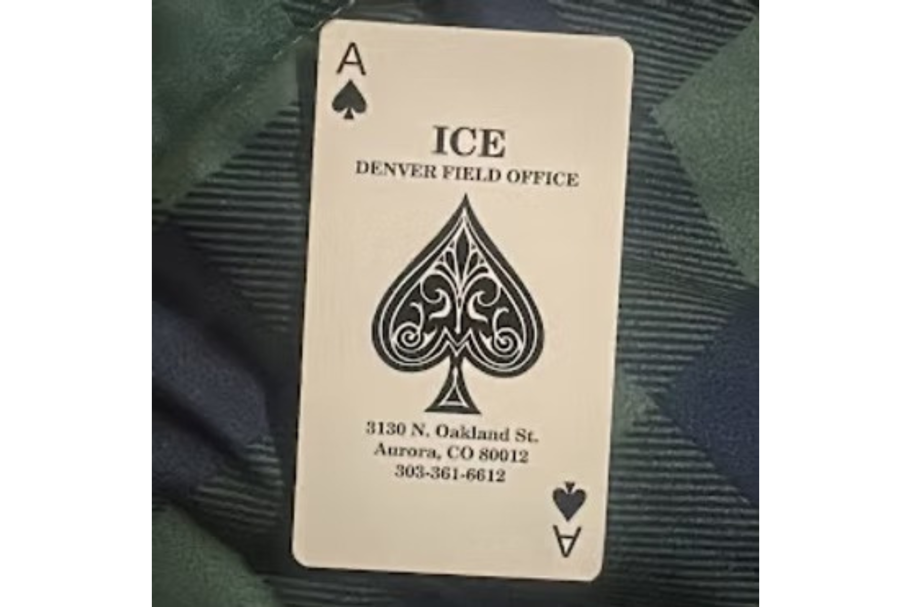 Playing card of the Ace of Spades in black and white