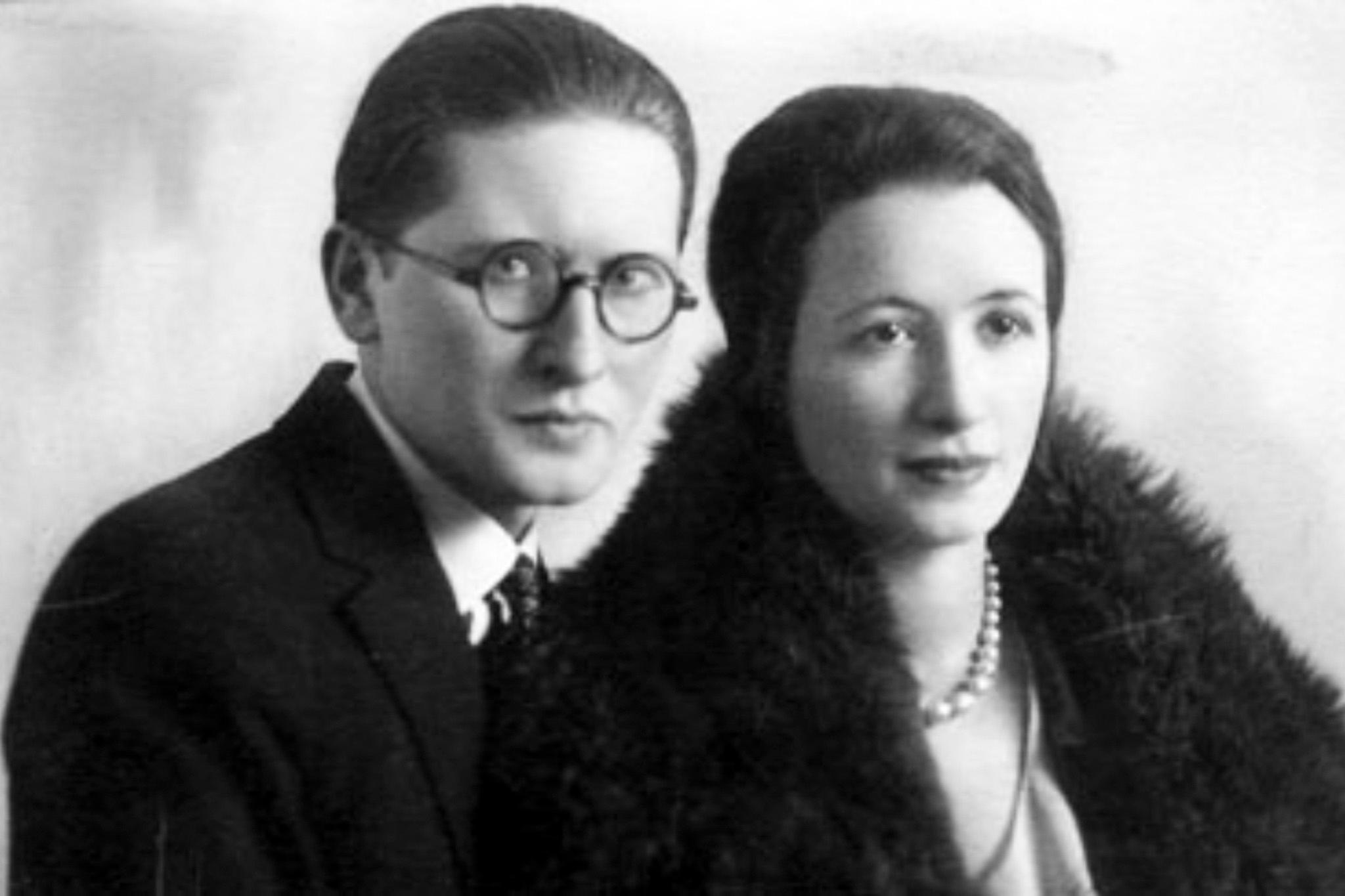 black and white photo of a man and woman
