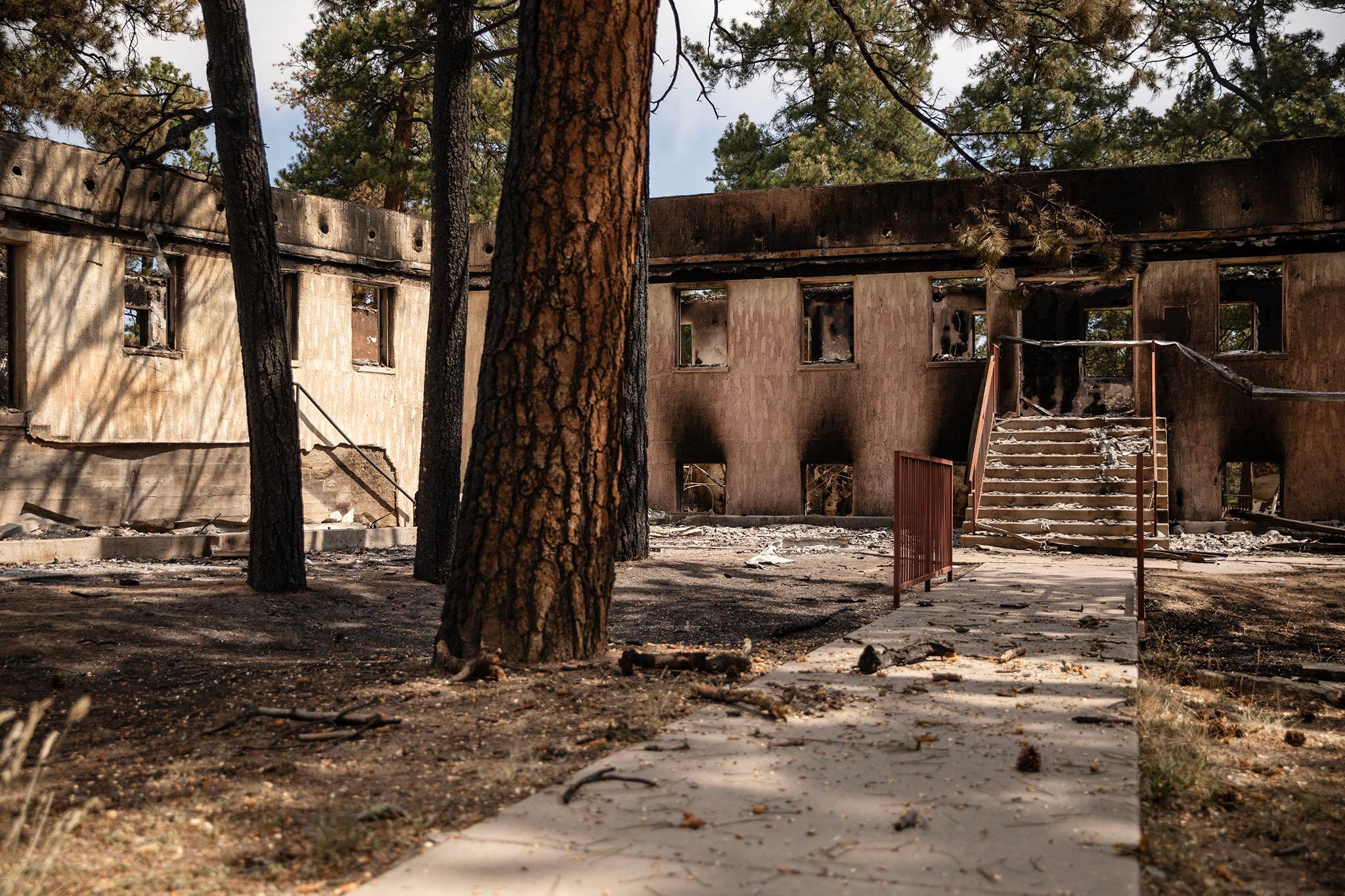 Horseshoe Lodge, burned by the Aspen Acres fire in Beulah on July 10, 2026.